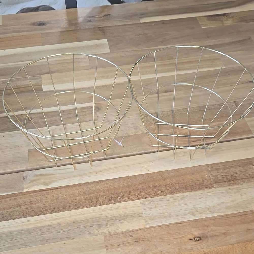 Gold Wire Decorative Storage Baskets